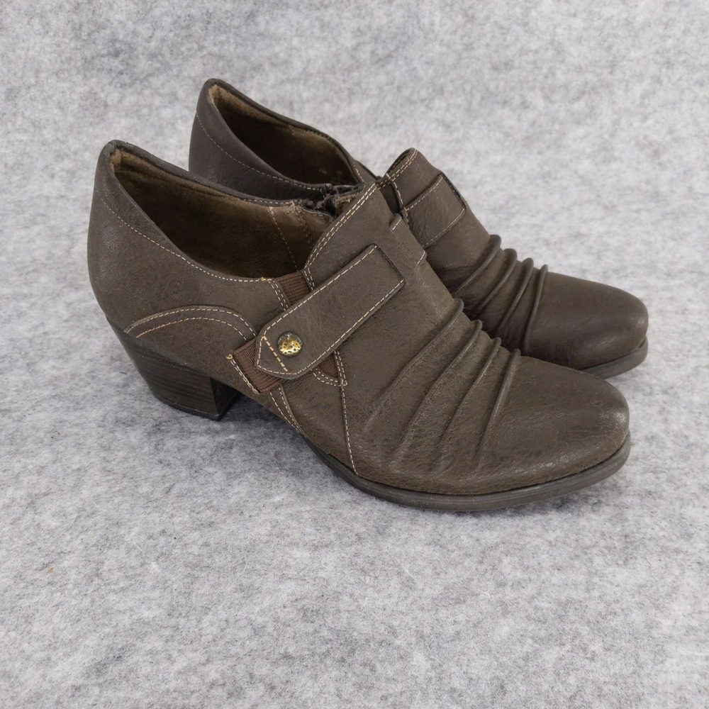 Natural Soul Kariano Booties 7 Brown‎ Ruched Block Heel Shooties Naturalizer